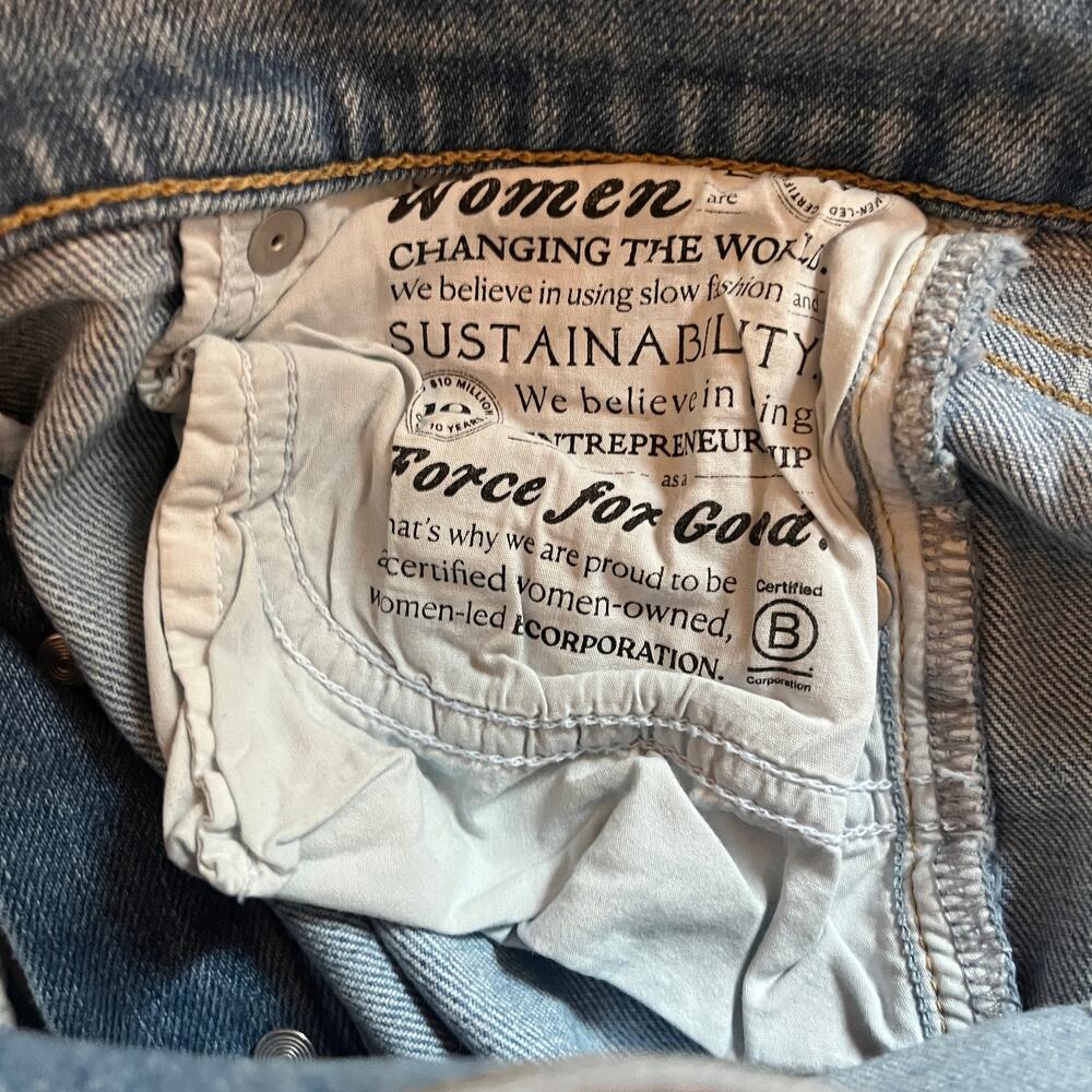Frank & Eileen Jeans Monaghan Raw Hem Straight Leg Blue Light Wash Size 26 - Picture 9 of 10